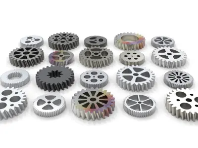 Gear set of gears Low-poly 3D model