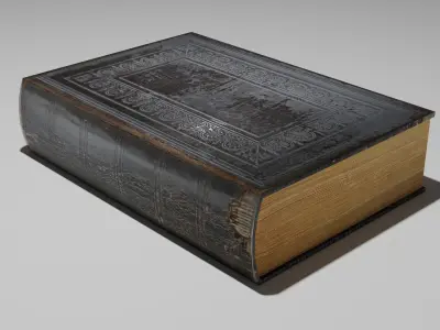 Set of five old books Free low-poly 3D model