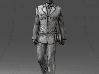 Male pilot in uniform 0296 3D Print Ready 3D print model