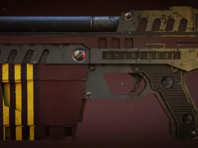 Sci-fi Handgun Low-poly 3D model