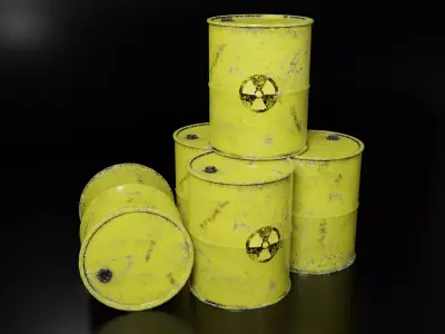 Nuclear Barrel  Free low-poly 3D model