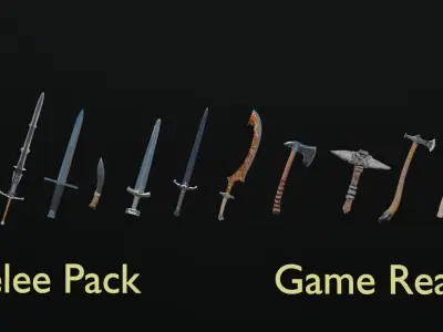 Melee Pack Game Ready Low-poly 3D model