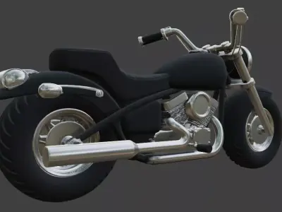 Cartoon Black Motorcycle 3D Model 3D model purchase