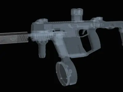 SilencerCo Osprey 9 9x19mm suppressor Low-poly 3D model