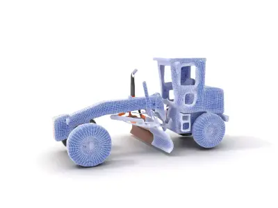 Orange Road Grader model pack Low-poly 3D model