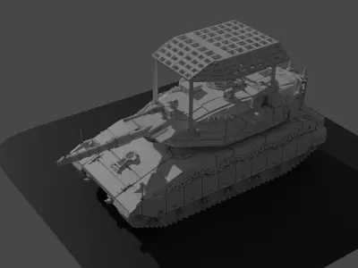 Merkava mark IV with Anti-Drone cage 3D print model