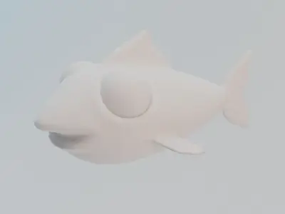 Green Animated Fish Low-poly 3D model