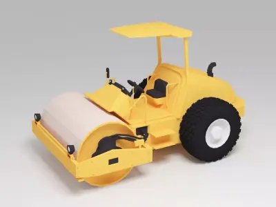 Road roller 3D model V1