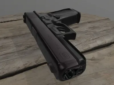 Glock 17 Low-poly 3D model 6