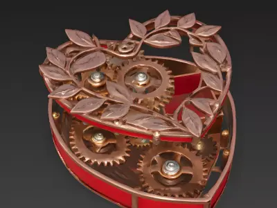 Geometric Interlocking Heart Gift Box 3D Model Low-poly 3D model