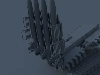Self-propelled rocket system ground air Low-poly 3D model