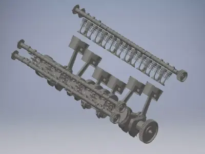 V12 Engine crankshaft 3d model 3D model