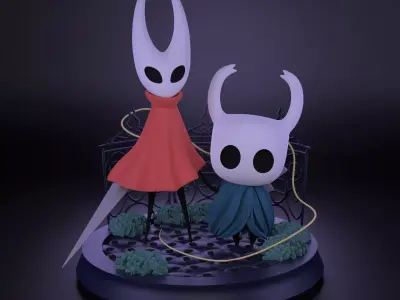 KNIGHT AND HORNET FROM HOLLOW KNIGHT Low-poly 3D model