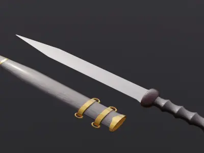 Roman Fulham Gladius and Scabbard Free low-poly 3D model