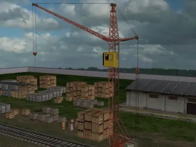 Industrial Area Low-poly 3D model