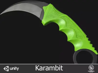 Karambit Knife Low-poly 3D model 3