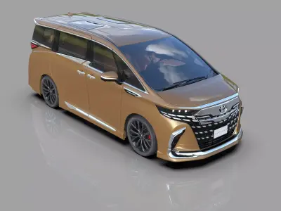 Toyota Alphard Vellfire modellista and GR bodykit  3D model