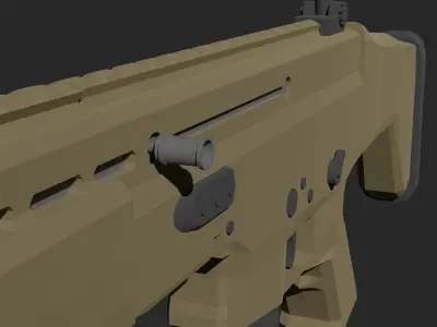 Scar H Assault Rifle  Low-poly 3D model