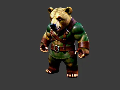 Bear Man Low-poly 3D model