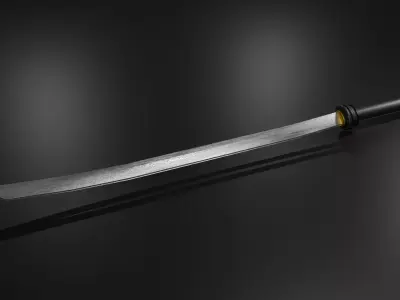 Katana samurai sword 3D model 2