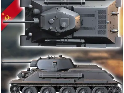 T-34-76 M1941 - Soviet army WW2 Second World East front Ostfront 3D print model