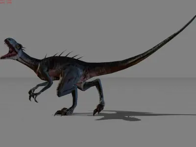 Raptov Blue Animal Low-poly 3D model