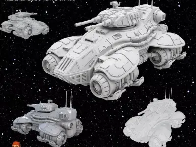 3D Printable Iron Oath Spearhead Heavy Hover Tank 3D model