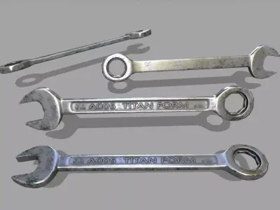 wrench Low-poly 3D model 14