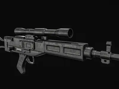 Starwars AT-AT Driver Blaster Rifle Low-poly 3D model