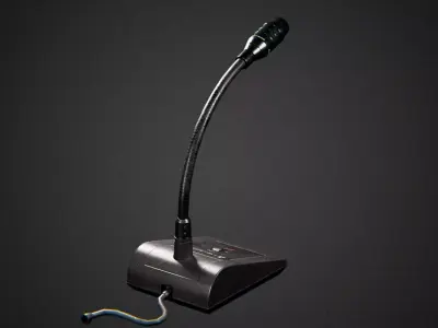 Classic Desktop gooseneck Microphone Low-poly 3D model