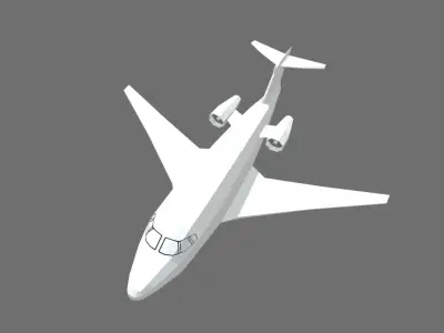 Low Poly Plane 01 Low-poly 3D model
