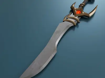 Small set of fantasy weapons Low-poly 3D model