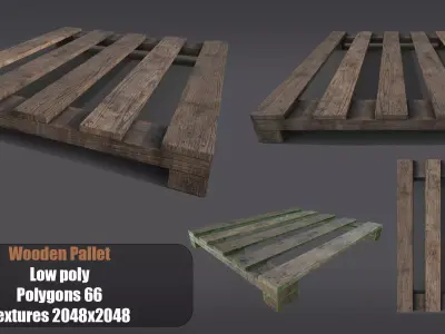Wooden Pallet  Low-poly 3D model get