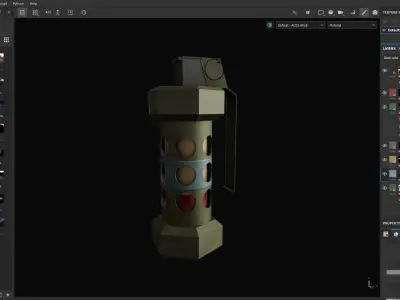 Textured and Rigged Flashbang Low-poly 3D model