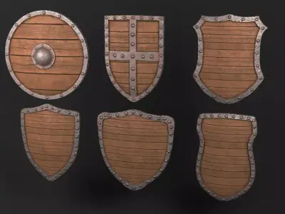 Shield pack  Low-poly 3D model