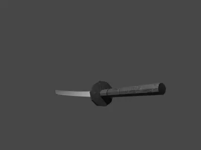 katana samurai sword Free 3D model 8