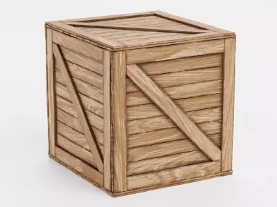 Wooden Crate V2 - Clean Storage and Transport Box 3D model