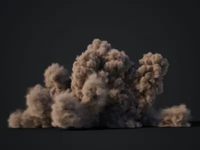 VDB Animated Dust Explosions Collection Part1 3D Model Pack