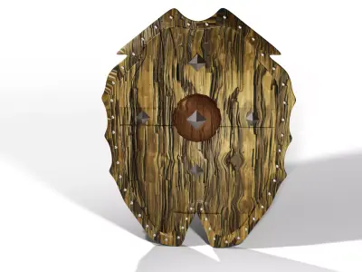 Medieval Shield Low-poly 3D model 11