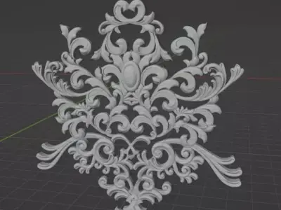 Ornament Shield with jewell on it Free 3D model
