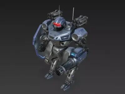 Sci-Fi Combat Robot Pack PBR 3D Models Low-poly 3D model