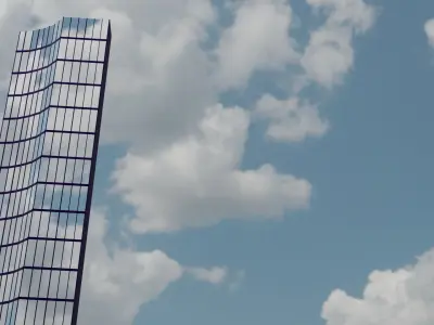 Skyscraper tall tower in middle of field Free 3D model