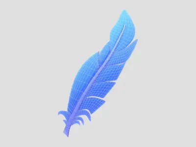 Feather Cartoon Low-poly 3D model