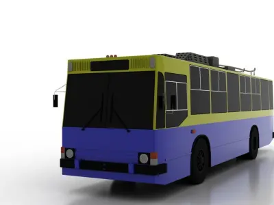 Trolleybus JUMZ-T2M Low Low-poly 3D model