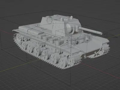 KV 1 Heavy Tank Low poly 3D model