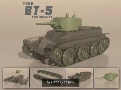 8 Tank for 3Dprint 3D Model Pack