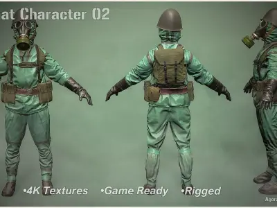 Hazmat Character 02 Low-poly 3D model