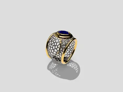 3D Printible ring whit stone 3D model