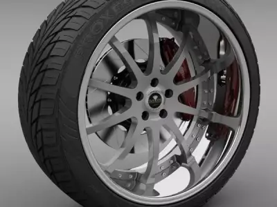 Savini Forged SV-26S Wheel and Tire 3D model