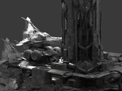 Ship Trekker base 1 Kit bash 1  3D model